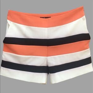 C.Luce Melon White Black Bold Striped Shorts